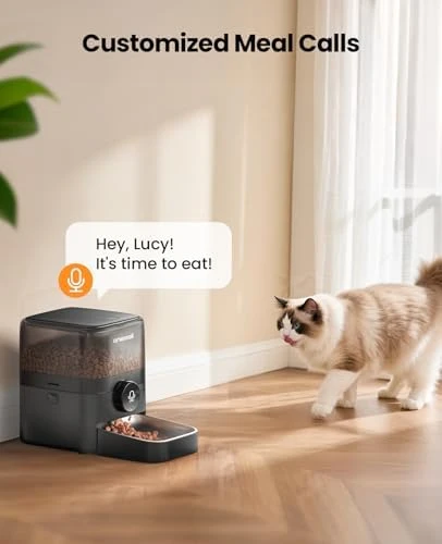 Automatic Cat Feeder, WiFi Rechargeable 100-Day Battery Operated Pet Feeder, 12 Cups Dry Food Dispenser for Large... — Automatic Pet Feeder, oneisall
