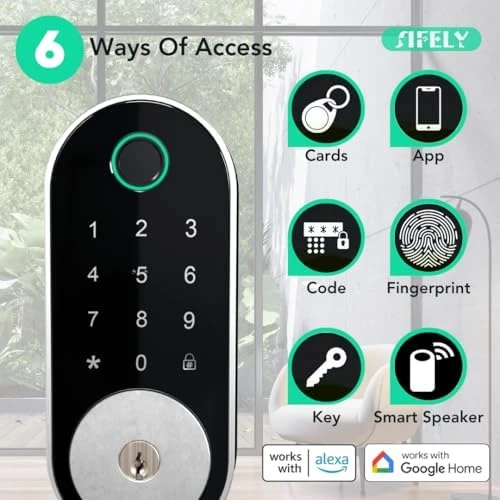 Built-in WiFi Fingerprint Smart Deadbolt with Keypad — Smart Lock, Sifely