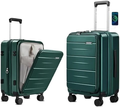 Carry On Luggage with Top Opening, Expandable with Front Pocket and USB Charging Port — Smart Luggage, cllson