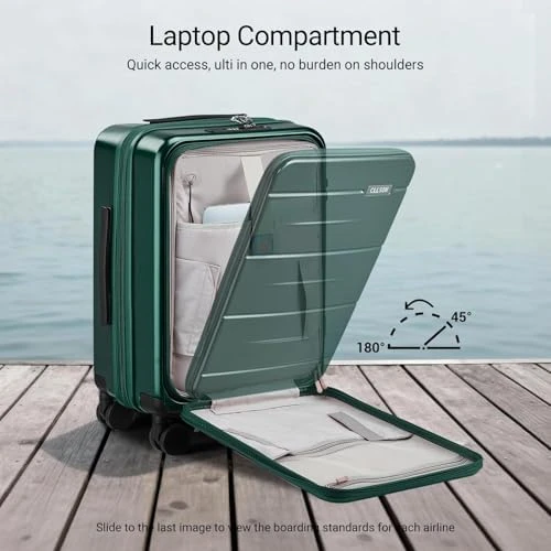 Carry On Luggage with Top Opening, Expandable with Front Pocket and USB Charging Port — Smart Luggage, cllson