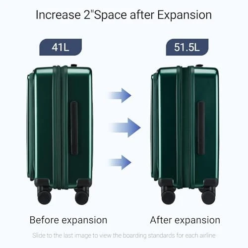 Carry On Luggage with Top Opening, Expandable with Front Pocket and USB Charging Port — Smart Luggage, cllson