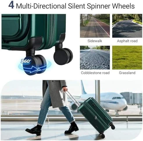 Carry On Luggage with Top Opening, Expandable with Front Pocket and USB Charging Port — Smart Luggage, cllson