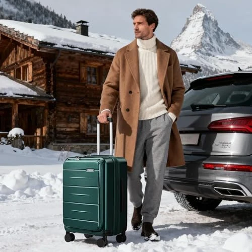 Carry On Luggage with Top Opening, Expandable with Front Pocket and USB Charging Port — Smart Luggage, cllson