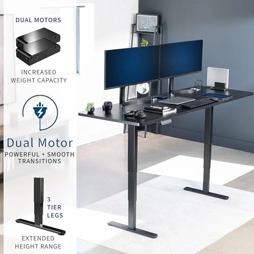 Electric Dual Motor Sit Stand Desk — Standing Desk, VIVO