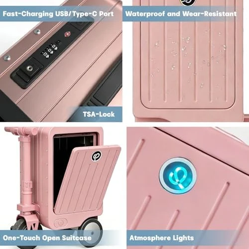 Electric Scooter Suitcase Smart Rideable Luggage 20" Motorized Suitcase — Smart Luggage, ZYATKSML