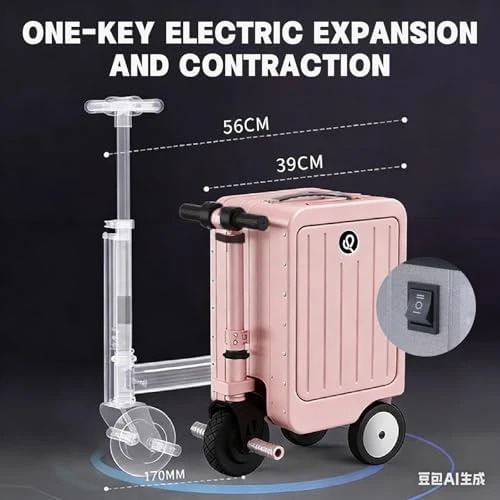 Electric Scooter Suitcase Smart Rideable Luggage 20" Motorized Suitcase — Smart Luggage, ZYATKSML