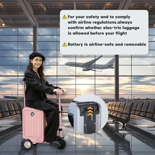 Electric Scooter Suitcase Smart Rideable Luggage 20" Motorized Suitcase — Smart Luggage, ZYATKSML