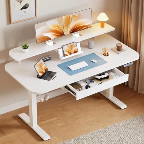 Electric Standing Desk with Drawers — Standing Desk, GTPLAYER