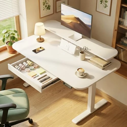 Electric Standing Desk with Drawers — Standing Desk, GTPLAYER