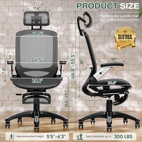 Ergonomic Office Chair with Footrest — Smart Chairs, GABRYLLY