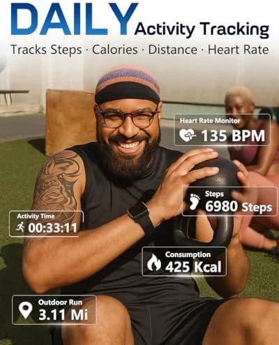 Fitness Tracker with 24/7 Heart Rate & Blood Pressure Monitor, Blood Oxygen & Sleep Tracker — Fitness Tracker, MorePro