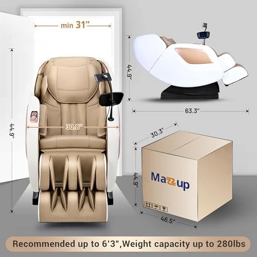 Full Body Massage Chair with Heat, Zero Gravity Shiatsu, Foot Massage, Bluetooth, USB, Touch Screen Controller — Massage Chairs, Mazzup