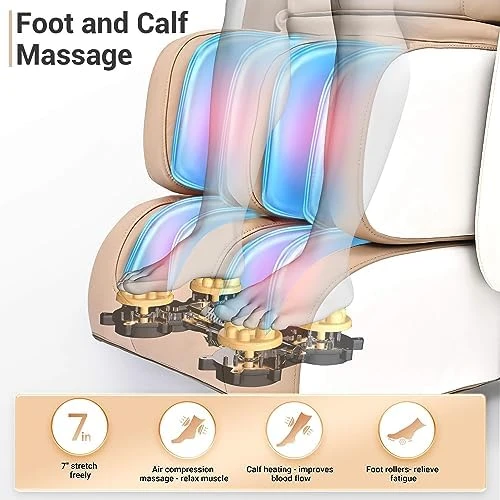 Full Body Massage Chair with Heat, Zero Gravity Shiatsu, Foot Massage, Bluetooth, USB, Touch Screen Controller — Massage Chairs, Mazzup