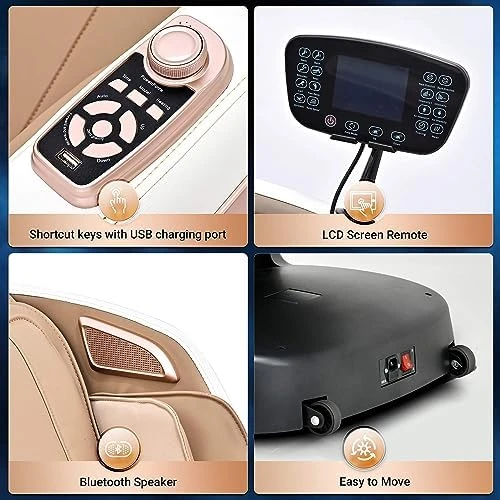 Full Body Massage Chair with Heat, Zero Gravity Shiatsu, Foot Massage, Bluetooth, USB, Touch Screen Controller — Massage Chairs, Mazzup