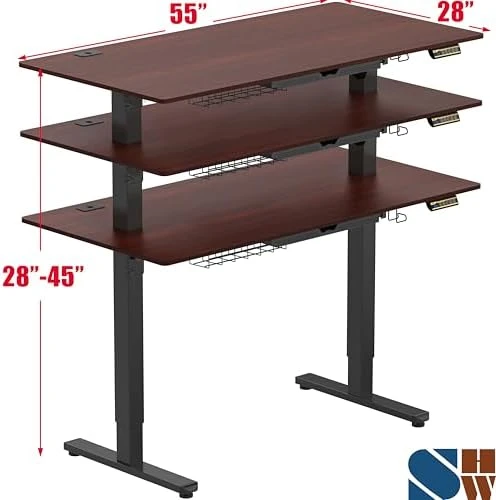 Height Adjustable Standing Desk with Drawer and Memory Preset — Standing Desk, SHW