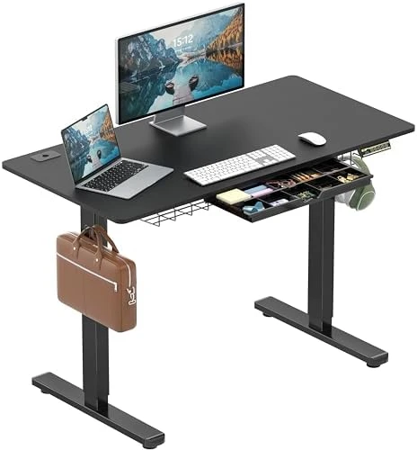 Height Adjustable Standing Desk with Drawer and Memory Preset — Standing Desk, SHW