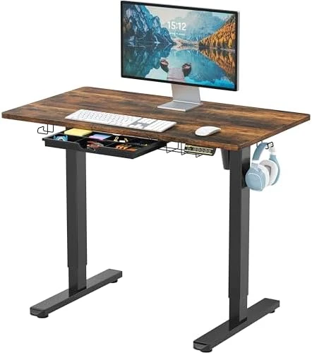 Height Adjustable Standing Desk with Drawer and Memory Preset — Standing Desk, SHW