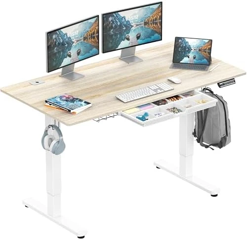 Height Adjustable Standing Desk with Drawer and Memory Preset — Standing Desk, SHW