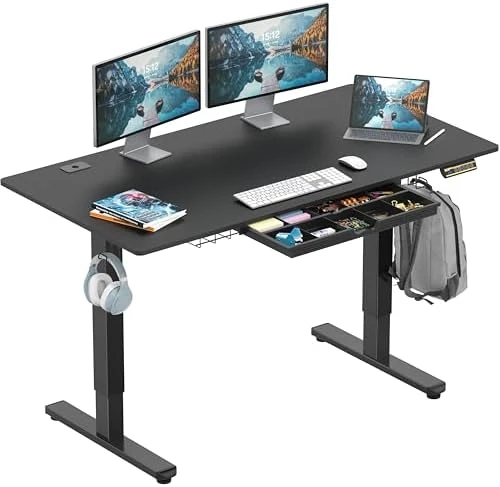 Height Adjustable Standing Desk with Drawer and Memory Preset — Standing Desk, SHW