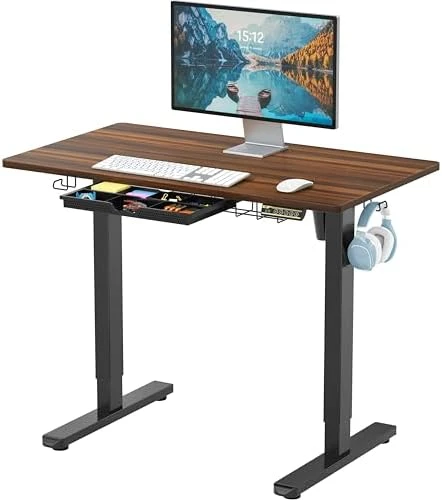 Height Adjustable Standing Desk with Drawer and Memory Preset — Standing Desk, SHW