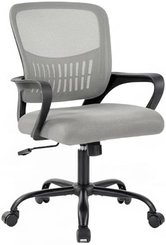 Home Office Desk Chair - Ergonomic Mid Back with Lumbar Support & Rocking Mode — Smart Chairs, DUMOS