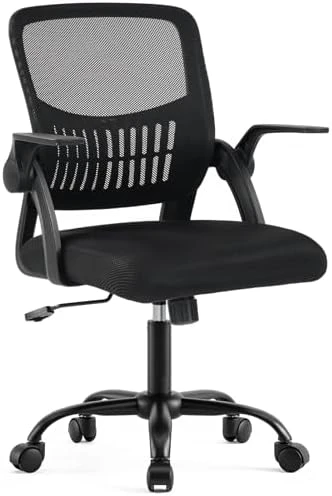 Home Office Desk Chair - Ergonomic Mid Back with Lumbar Support & Rocking Mode — Smart Chairs, DUMOS
