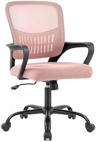 Home Office Desk Chair - Ergonomic Mid Back with Lumbar Support & Rocking Mode — Smart Chairs, DUMOS
