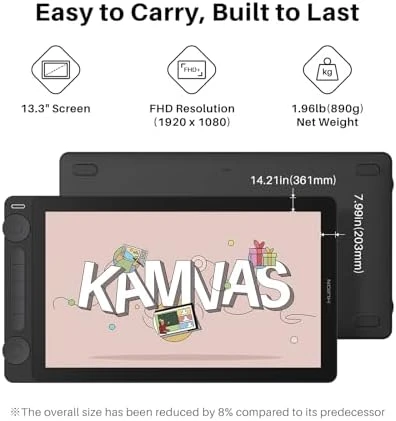 Kamvas 13 (Gen 3) Drawing Tablet with Screen — Drawing Tablet, Huion