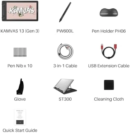 Kamvas 13 (Gen 3) Drawing Tablet with Screen — Drawing Tablet, Huion