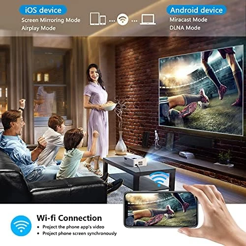 Native 1080P Projector with WiFi and Two-Way Bluetooth — Smart Projector, Dxyiitoo