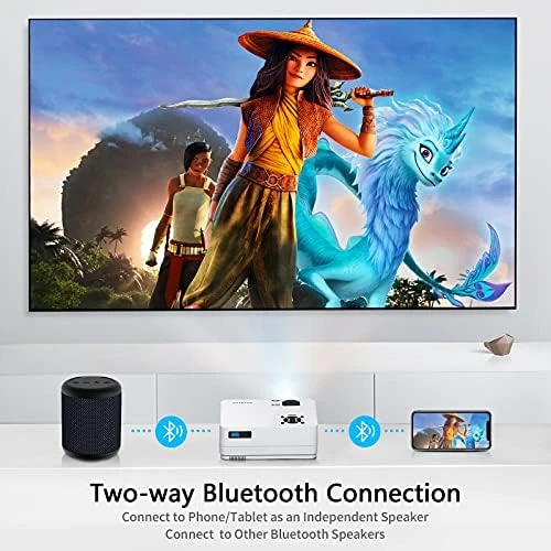 Native 1080P Projector with WiFi and Two-Way Bluetooth — Smart Projector, Dxyiitoo
