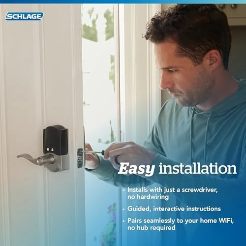Smart Wi-Fi Lock with Lever Handle, Touchscreen Keypad, Keyless Entry — Smart Lock, SCHLAGE