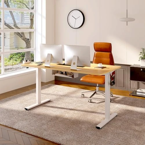 Whole-Piece Standing Desk with Clamp Power Strip, 55 x 28 — Standing Desk, FLEXISPOT