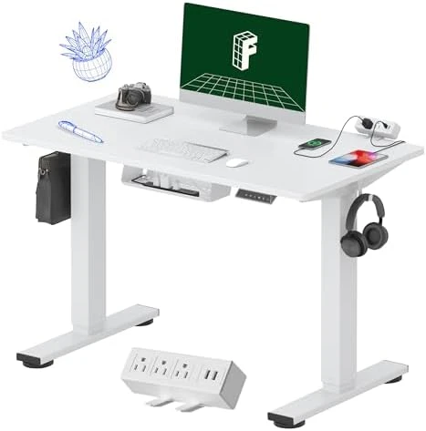 Whole-Piece Standing Desk with Clamp Power Strip, 55 x 28 — Standing Desk, FLEXISPOT