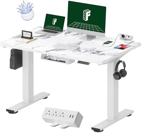 Whole-Piece Standing Desk with Clamp Power Strip, 55 x 28 — Standing Desk, FLEXISPOT