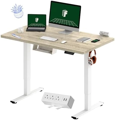 Whole-Piece Standing Desk with Clamp Power Strip, 55 x 28 — Standing Desk, FLEXISPOT
