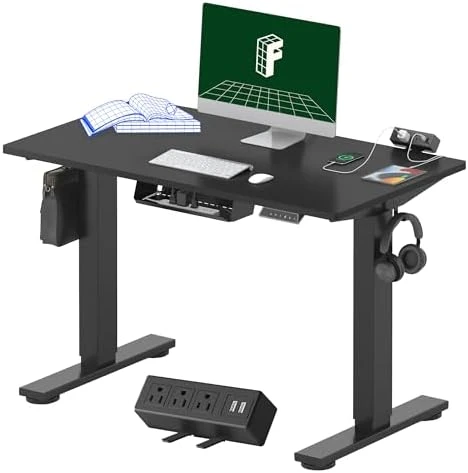 Whole-Piece Standing Desk with Clamp Power Strip, 55 x 28 — Standing Desk, FLEXISPOT