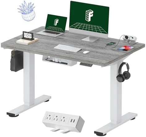 Whole-Piece Standing Desk with Clamp Power Strip, 55 x 28 — Standing Desk, FLEXISPOT