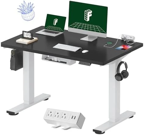 Whole-Piece Standing Desk with Clamp Power Strip, 55 x 28 — Standing Desk, FLEXISPOT