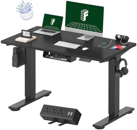 Whole-Piece Standing Desk with Clamp Power Strip, 48x24" — Standing Desk, FLEXISPOT