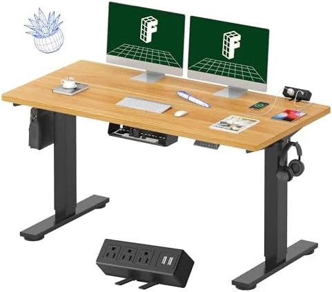 Whole-Piece Standing Desk with Clamp Power Strip, 48x24" — Standing Desk, FLEXISPOT