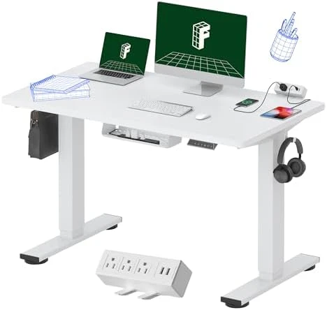 Whole-Piece Standing Desk with Clamp Power Strip, 48x24" — Standing Desk, FLEXISPOT
