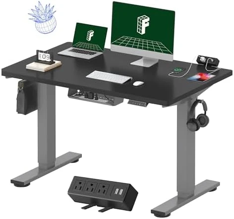 Whole-Piece Standing Desk with Clamp Power Strip, 48x24" — Standing Desk, FLEXISPOT