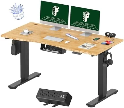 Whole-Piece Standing Desk with Clamp Power Strip, 48x24" — Standing Desk, FLEXISPOT
