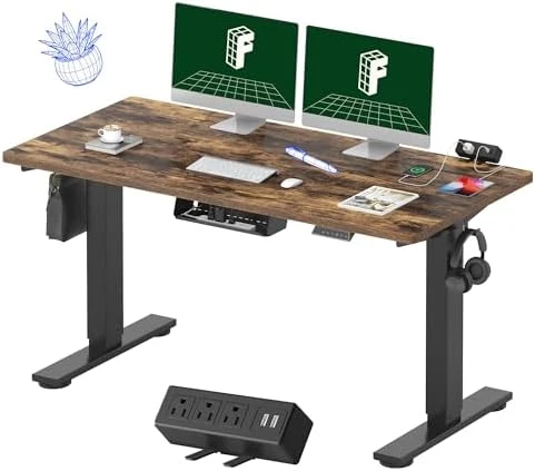Whole-Piece Standing Desk with Clamp Power Strip, 48x24" — Standing Desk, FLEXISPOT