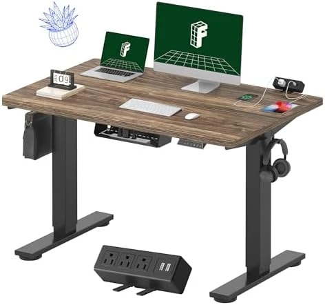 Whole-Piece Standing Desk with Clamp Power Strip, 48x24" — Standing Desk, FLEXISPOT