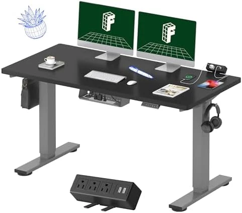 Whole-Piece Standing Desk with Clamp Power Strip, 48x24" — Standing Desk, FLEXISPOT