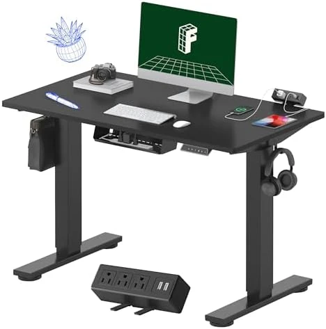 Whole-Piece Standing Desk with Clamp Power Strip, 48x24" — Standing Desk, FLEXISPOT