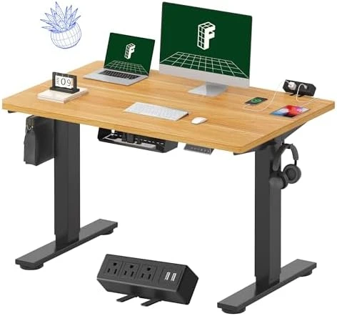 Whole-Piece Standing Desk with Clamp Power Strip, 48x24" — Standing Desk, FLEXISPOT