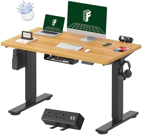 Whole-Piece Standing Desk with Clamp Power Strip, 48x24" — Standing Desk, FLEXISPOT